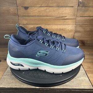 Skechers Arch Fit SR Womens Size 9.5 Blue Aqua Composite Toe Shoes Sneakers